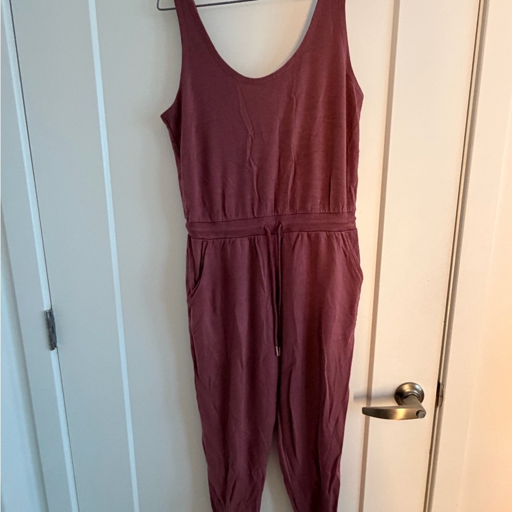 Athleta Sleeveless Burgundy Jumpsuit